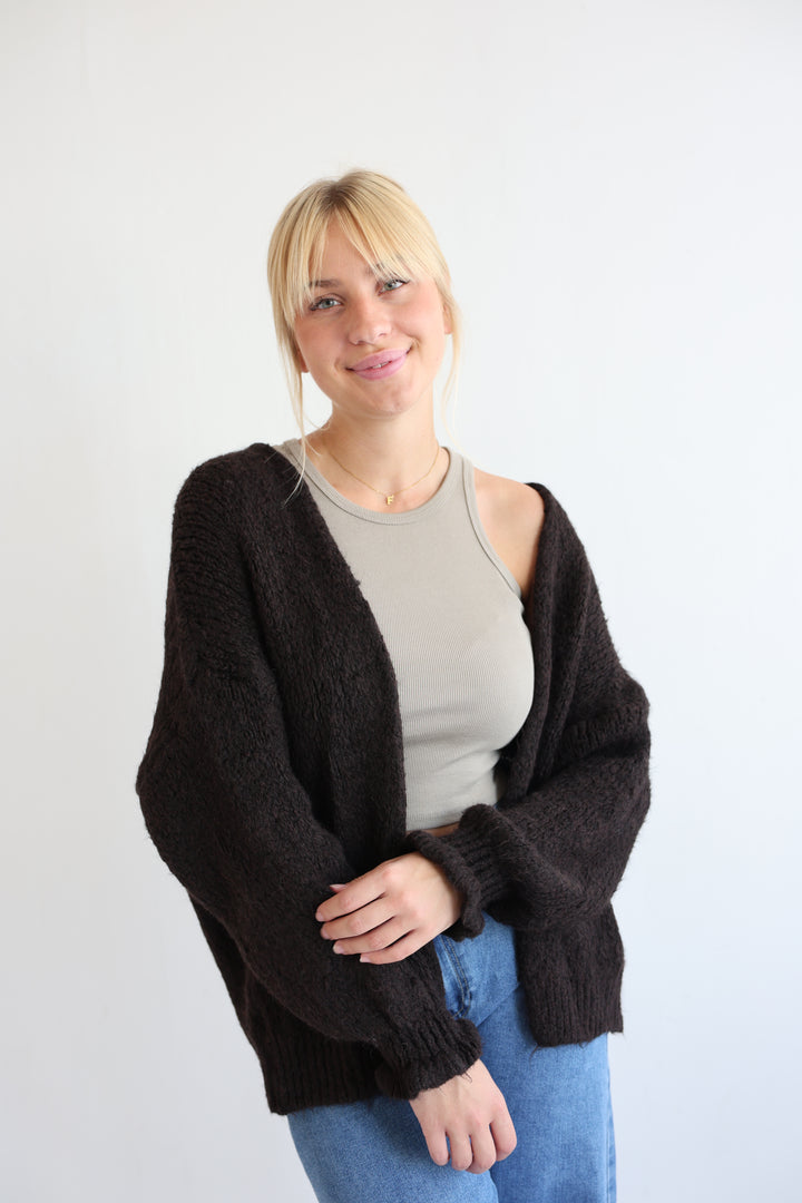 Offener Cardigan mit Rüschenärmeln Clara