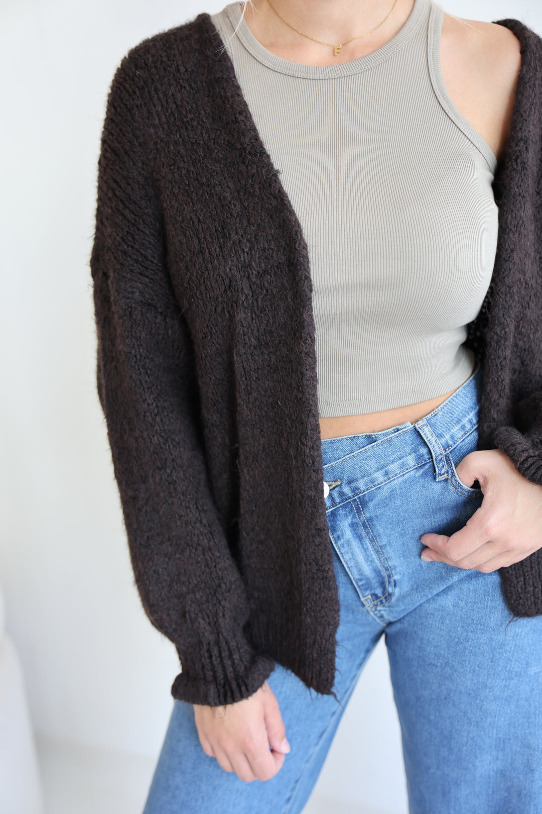 Offener Cardigan mit Rüschenärmeln Clara