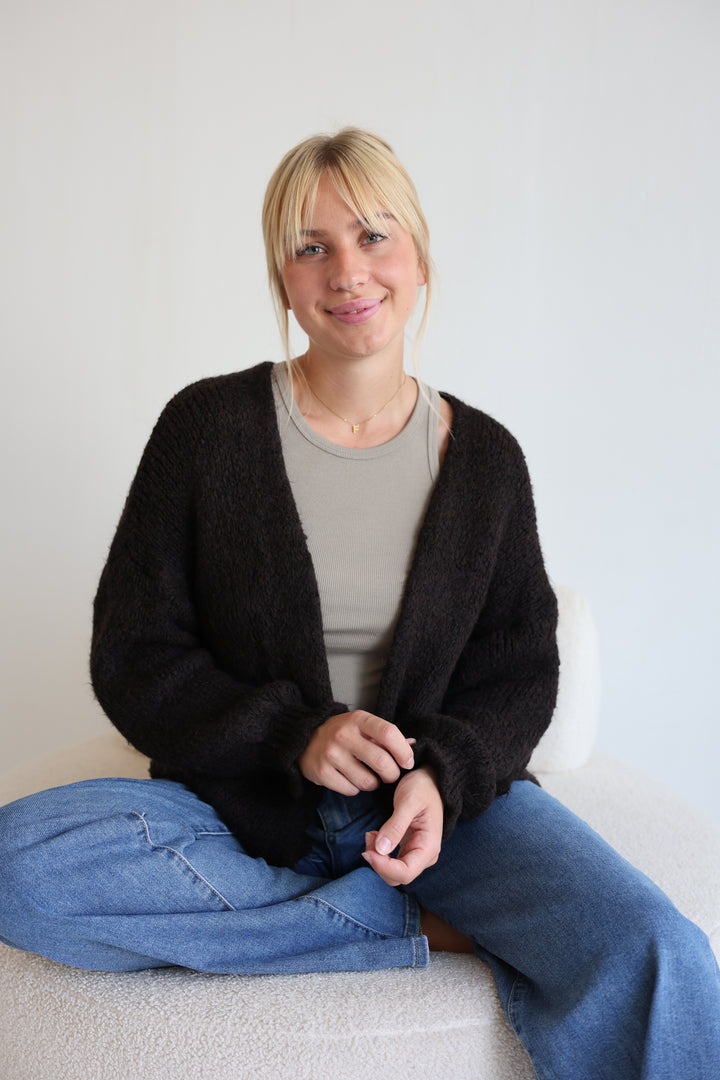 Offener Cardigan mit Rüschenärmeln Clara