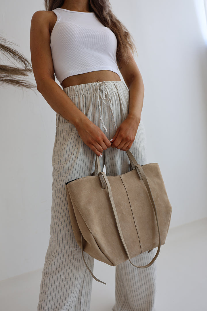 Vintage Tote Bag aus Wildleder Pia