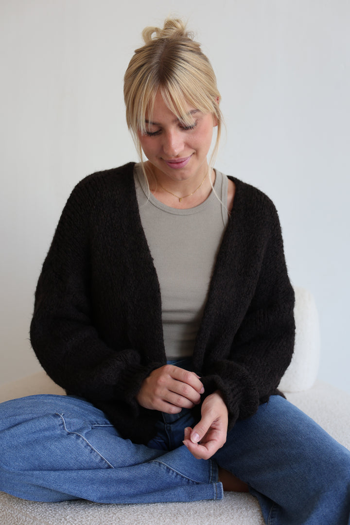 Offener Cardigan mit Rüschenärmeln Clara