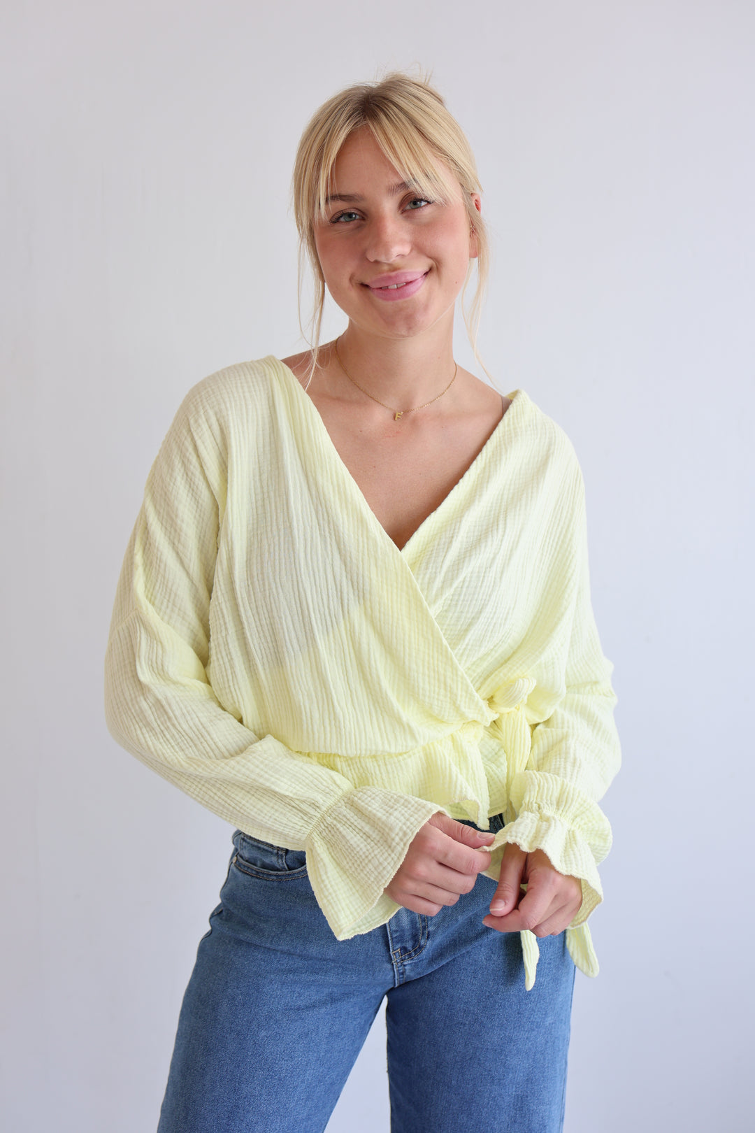 Wickelbluse aus Musselin Melly