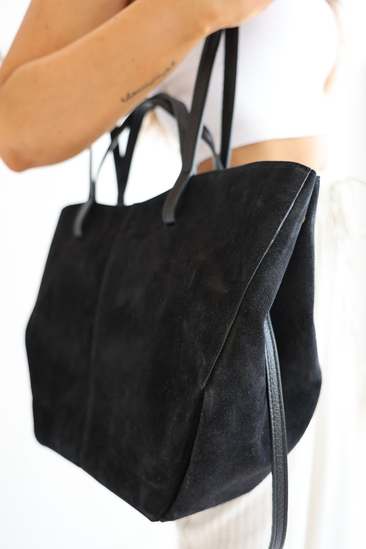 Vintage Tote Bag aus Wildleder Pia