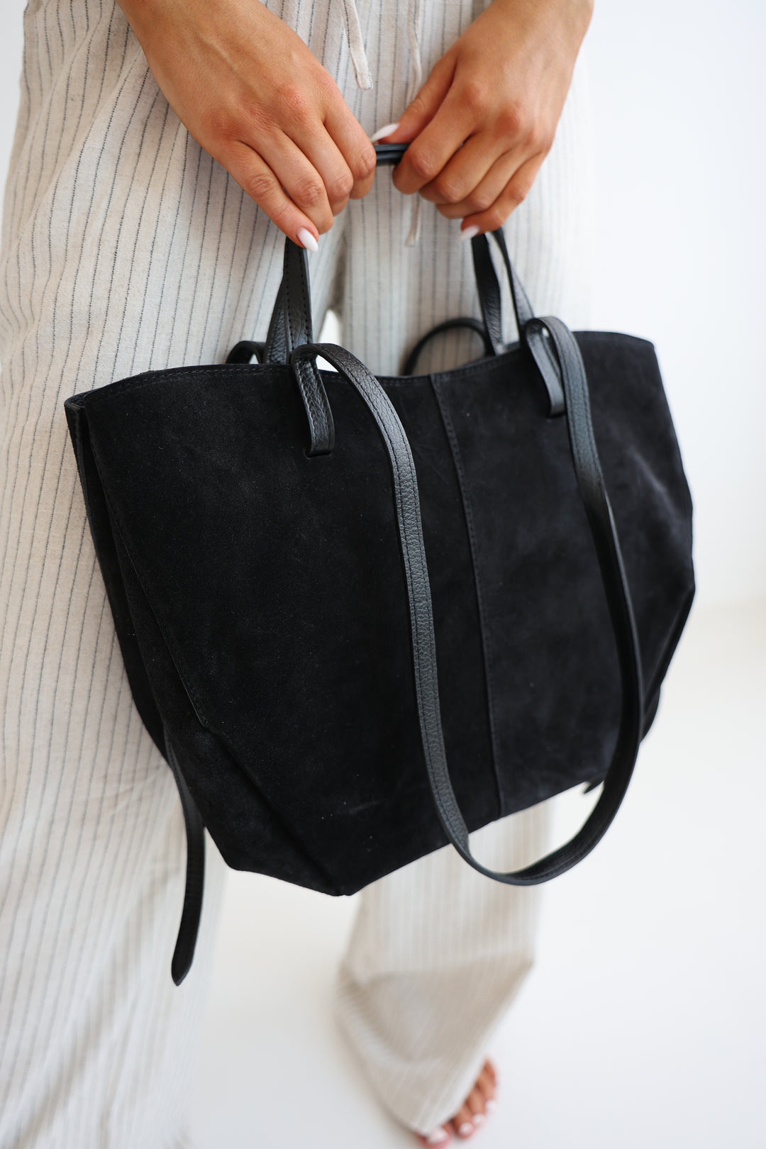 Vintage Tote Bag aus Wildleder Pia