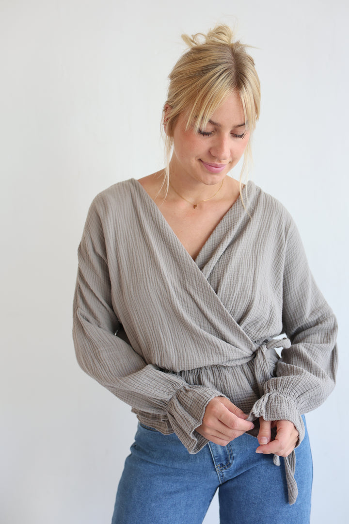 Wickelbluse aus Musselin Melly