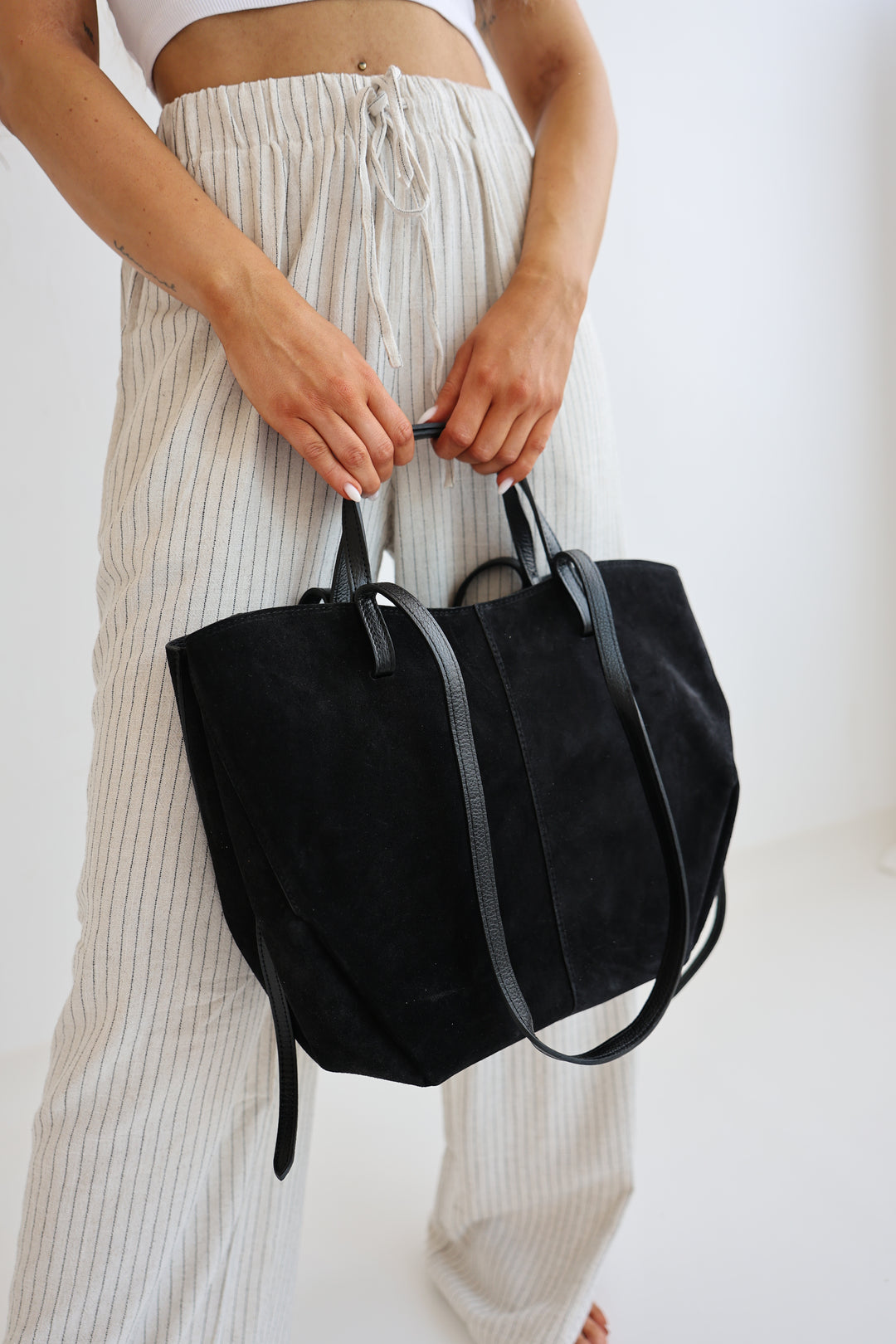 Vintage Tote Bag aus Wildleder Pia