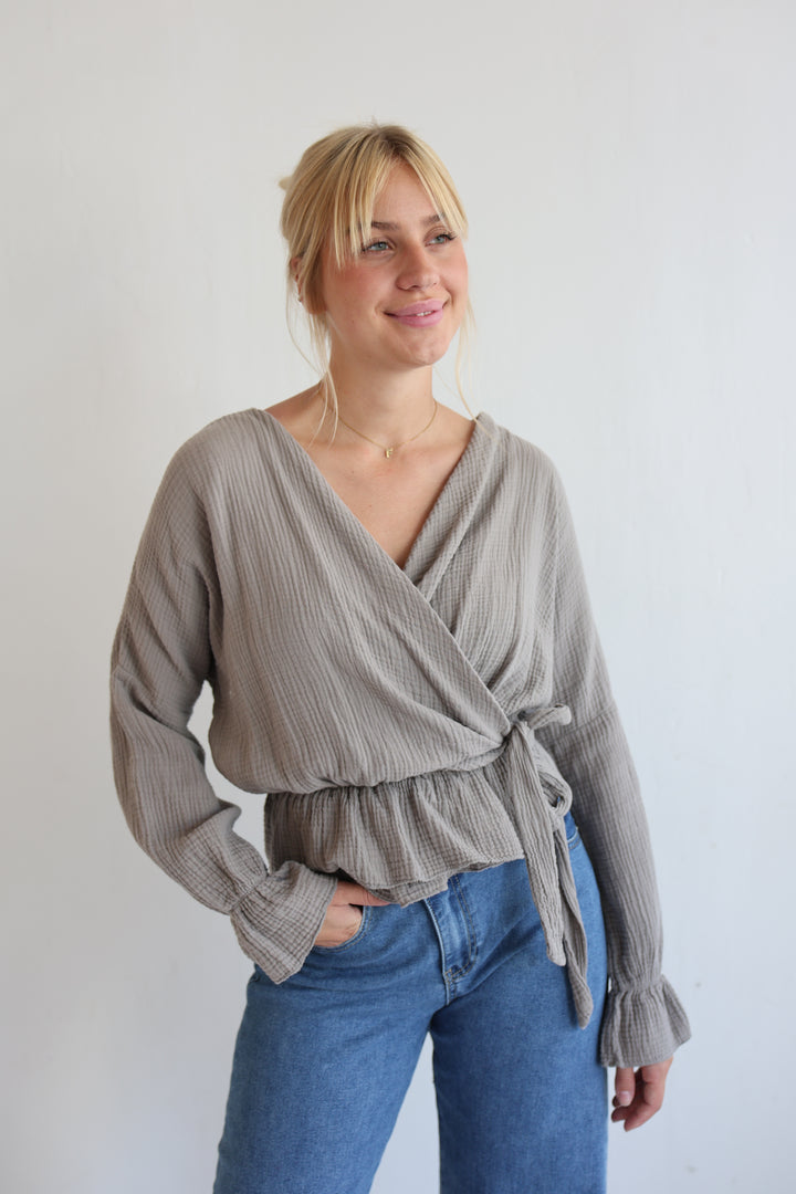 Wickelbluse aus Musselin Melly