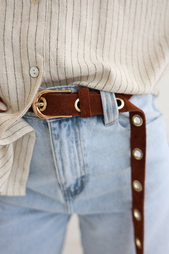 Ösengürtel aus Wildleder