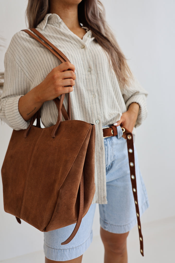 Vintage Tote Bag aus Wildleder Pia