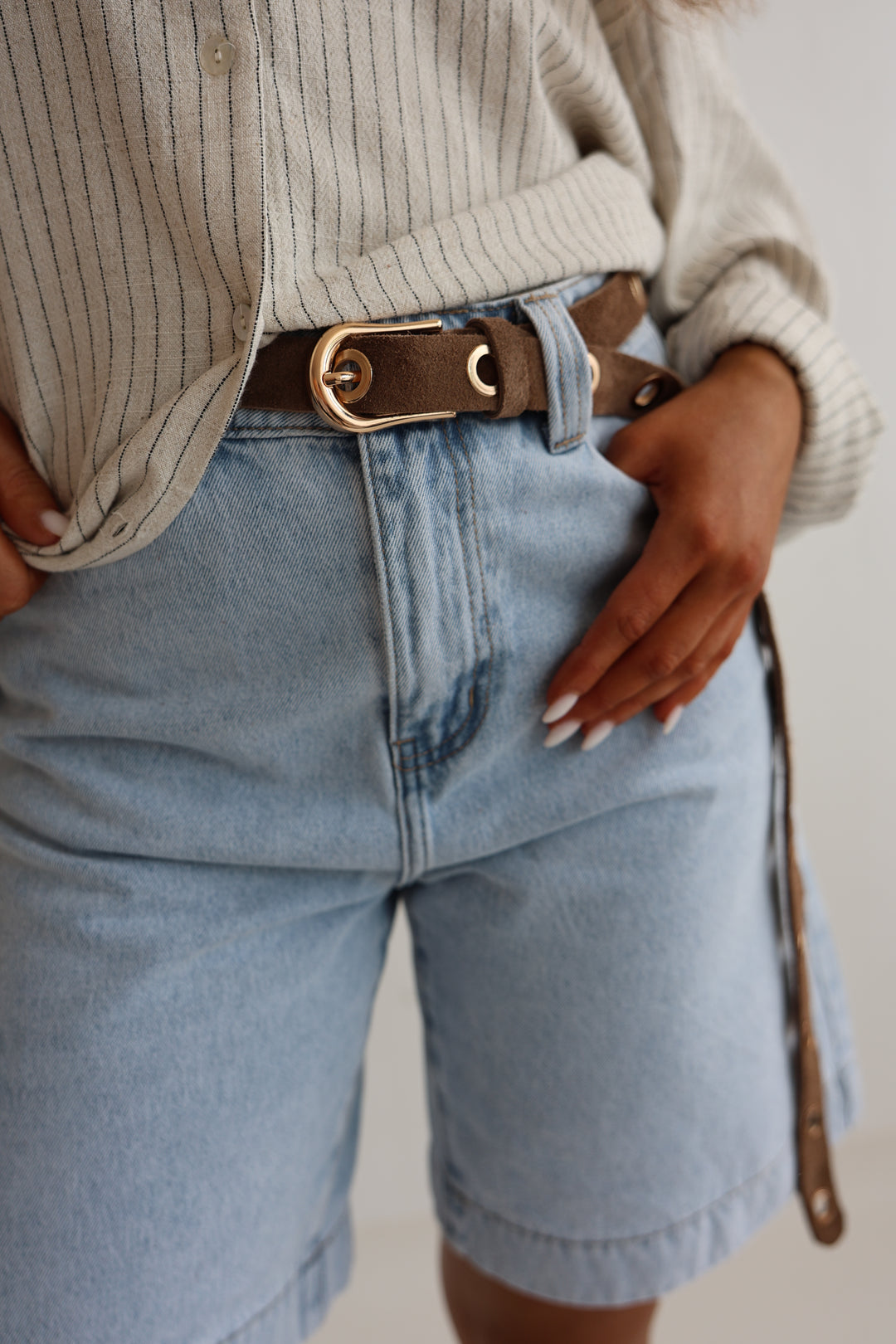 Ösengürtel aus Wildleder