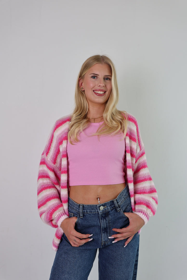 Gestreifter Oversize Cardigan Merle