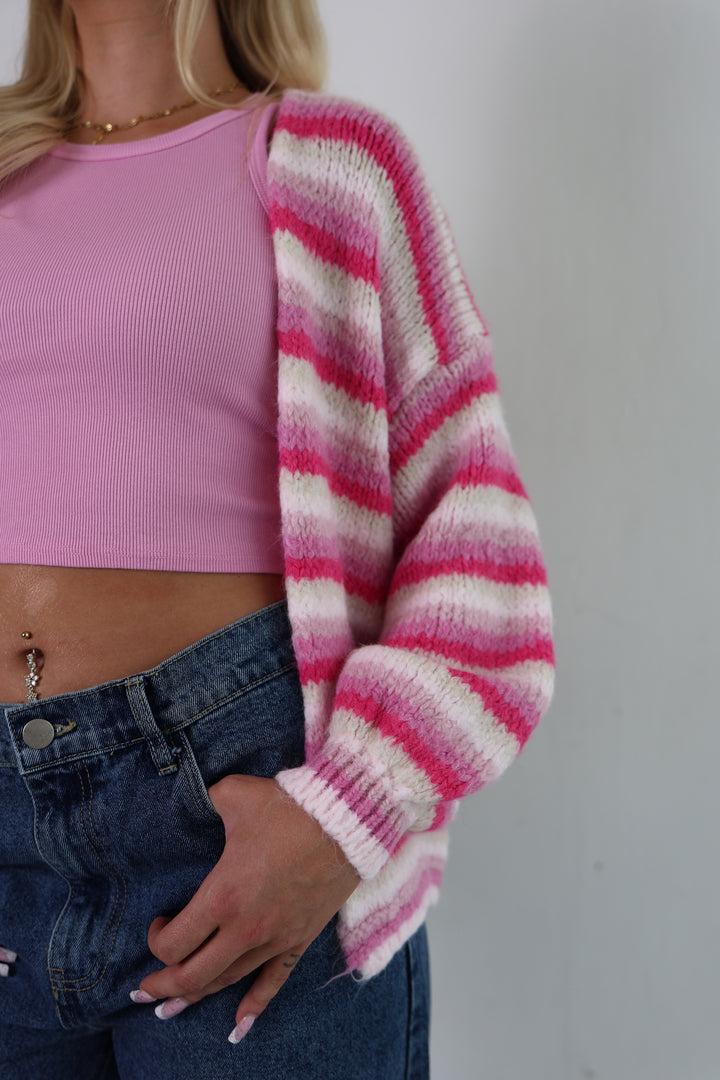 Gestreifter Oversize Cardigan Merle