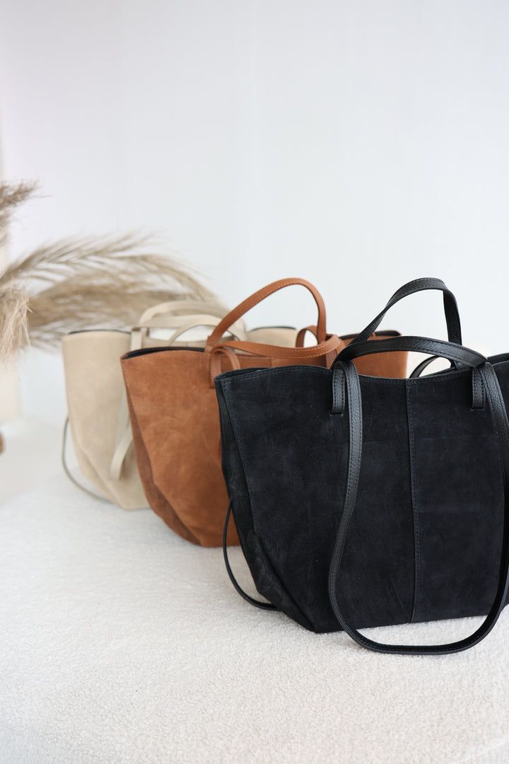 Vintage Tote Bag aus Wildleder Pia