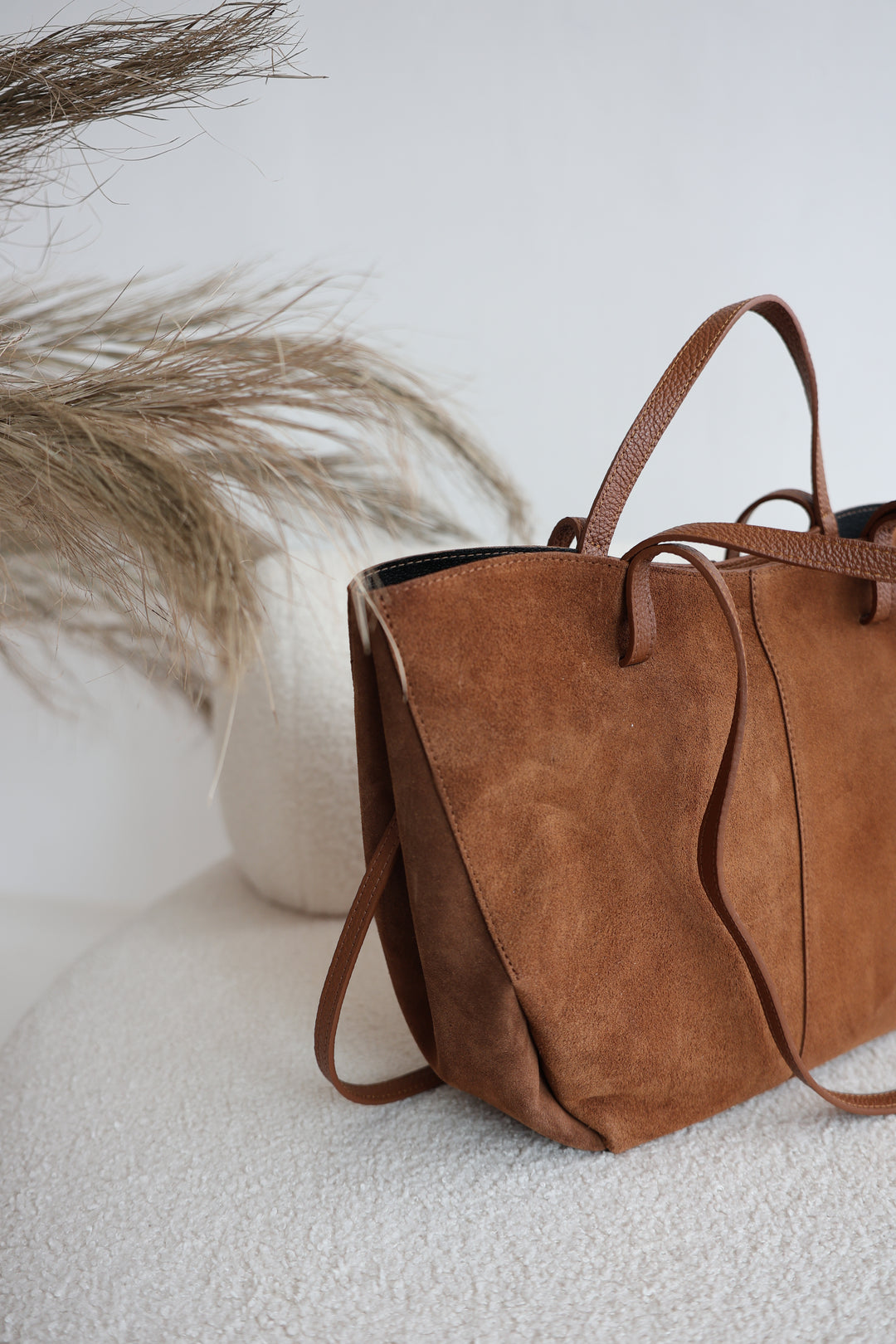 Vintage Tote Bag aus Wildleder Pia