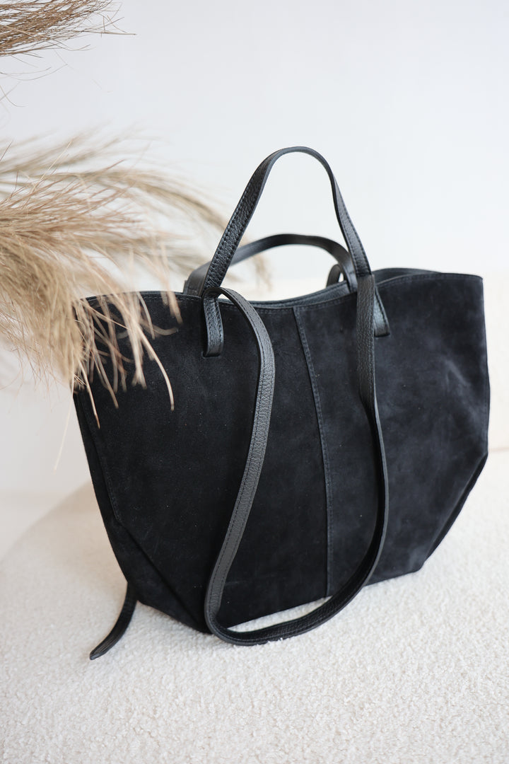 Vintage Tote Bag aus Wildleder Pia