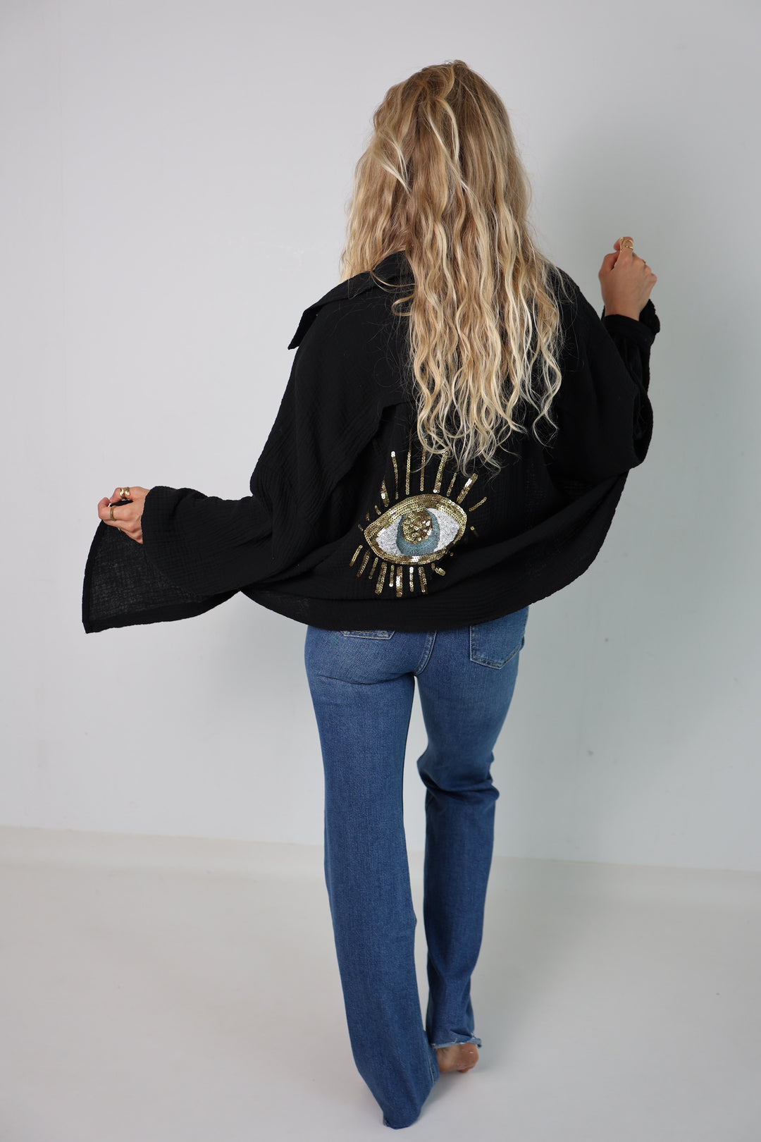 Oversize Blusenhemd aus Musselin Golden Eye