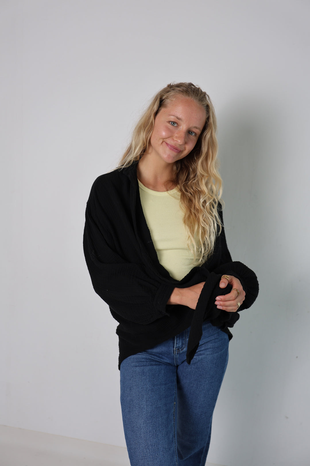 Oversize Blusenhemd aus Musselin Golden Eye