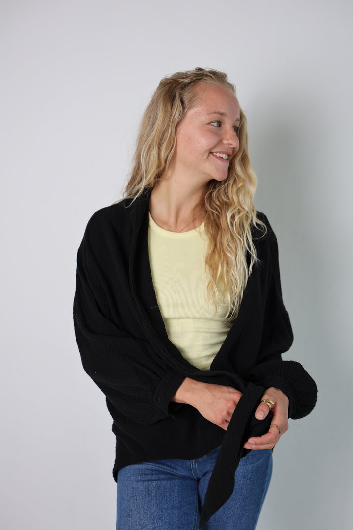 Oversize Blusenhemd aus Musselin Golden Eye