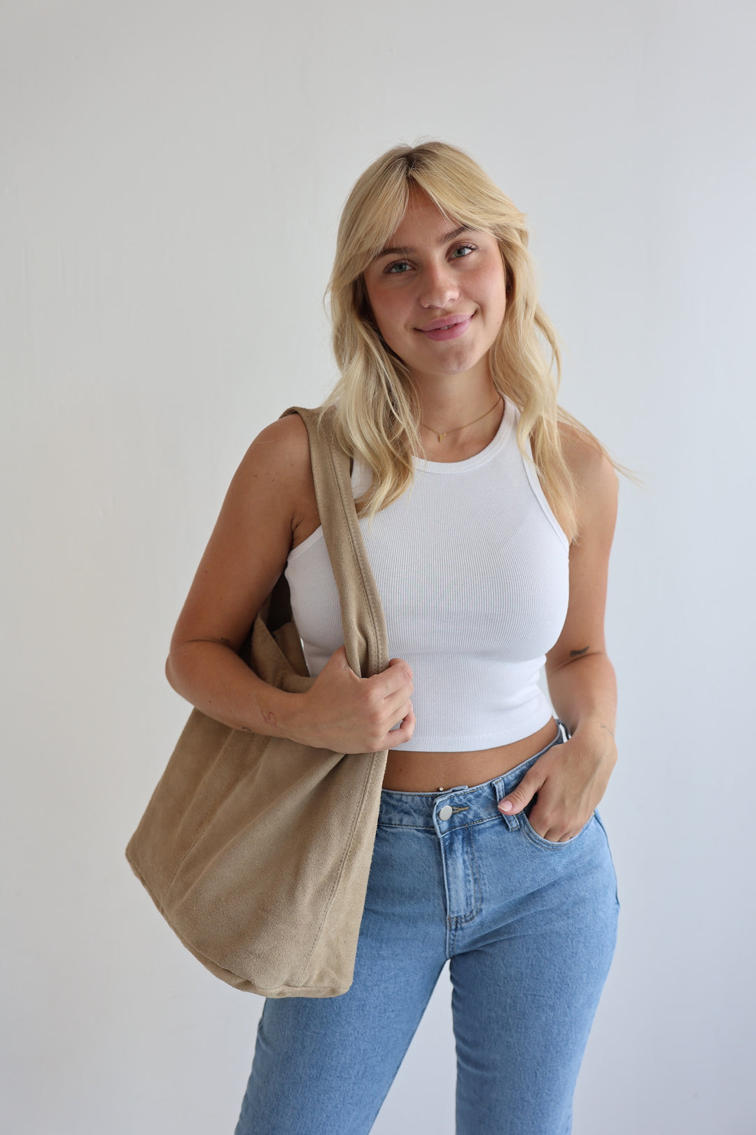 Handtasche aus Wildleder Chestnut Dream