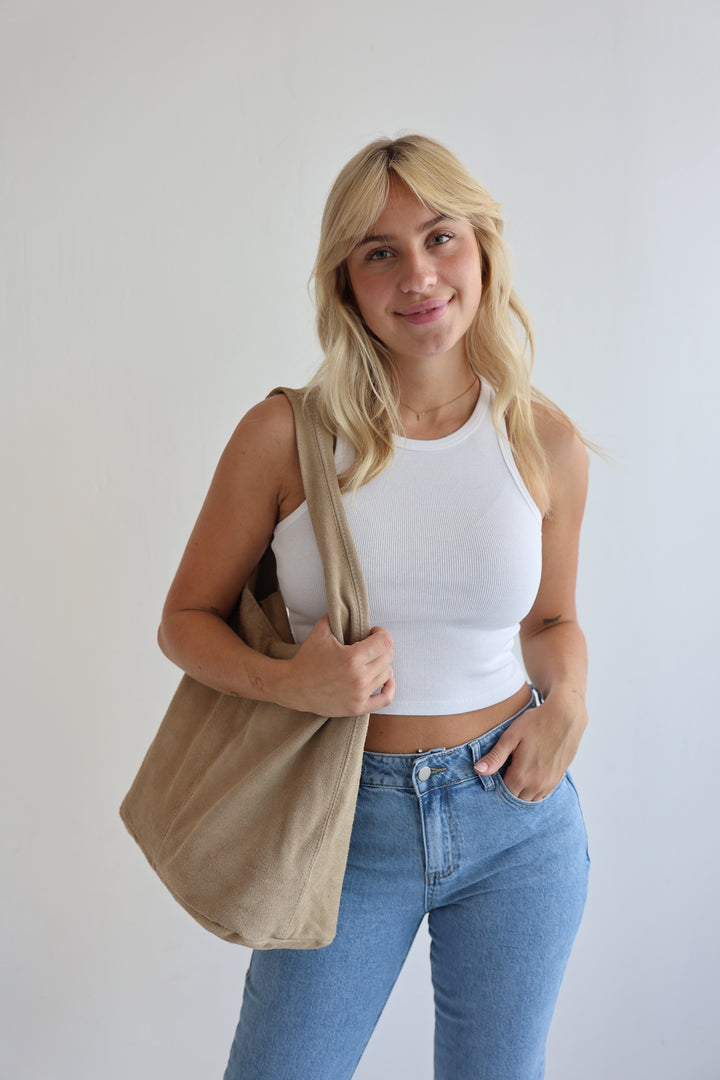 Handtasche aus Wildleder Chestnut Dream