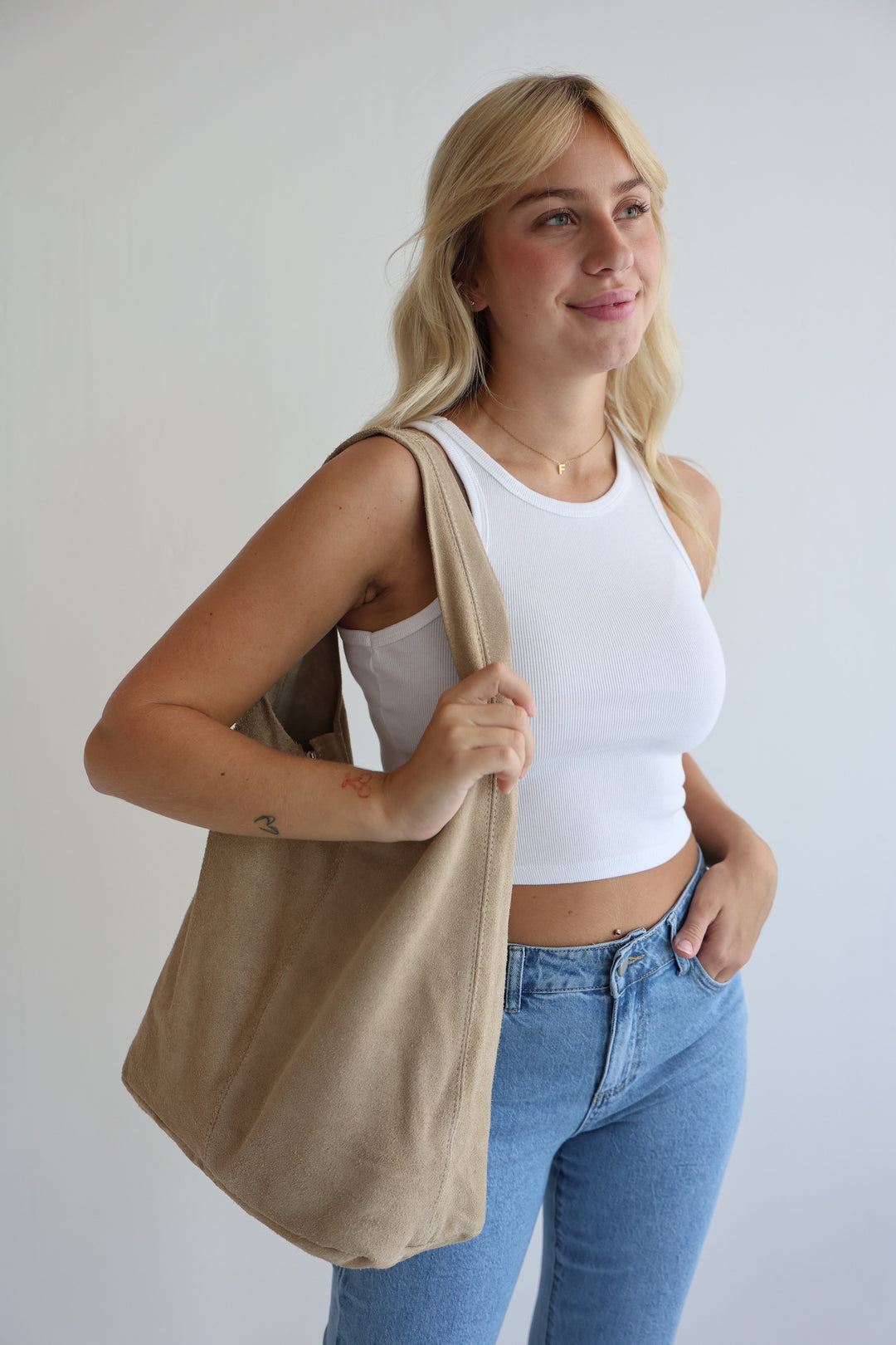 Handtasche aus Wildleder Chestnut Dream