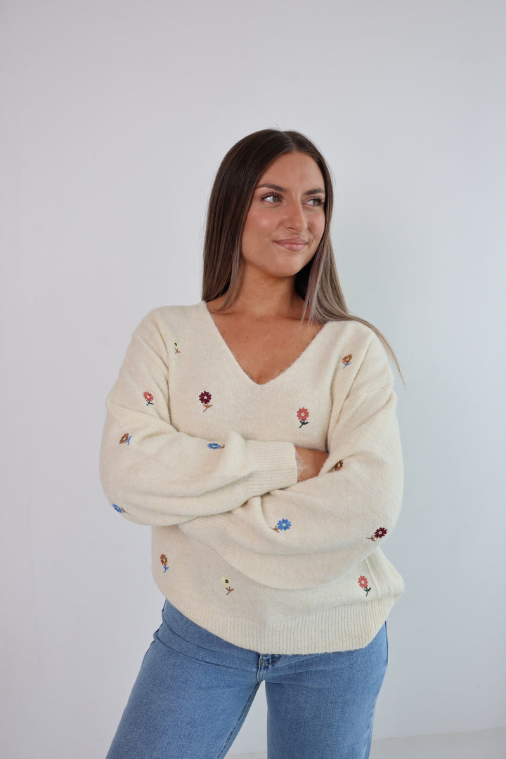 Pullover mit V-Ausschnitt Garden Blossom