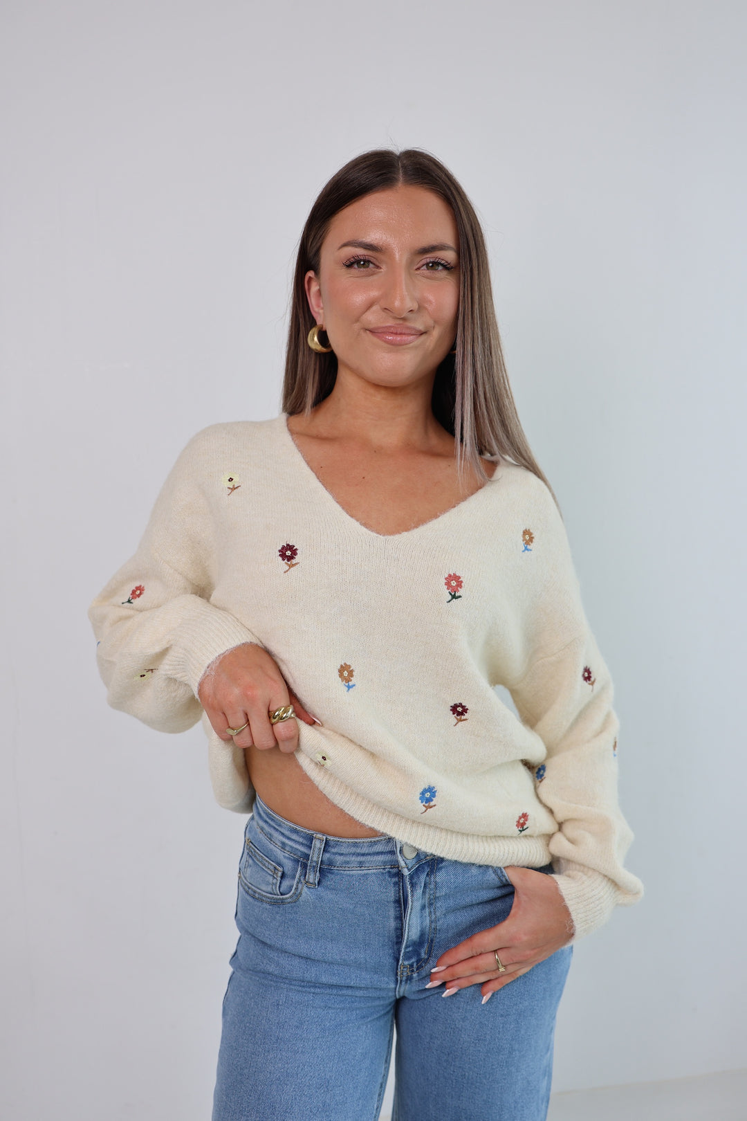 Pullover mit V-Ausschnitt Garden Blossom