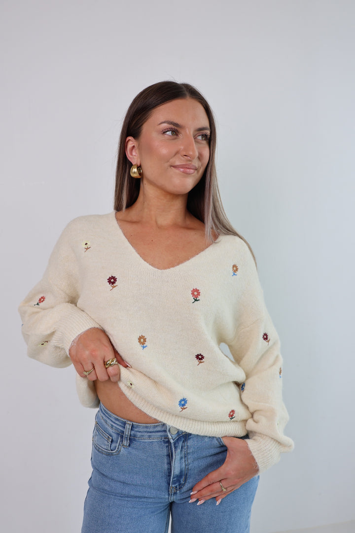 Pullover mit V-Ausschnitt Garden Blossom