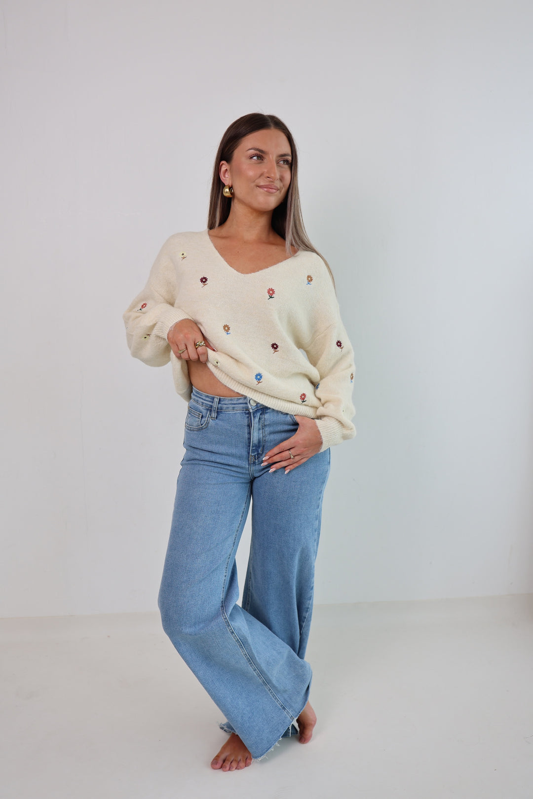 Pullover mit V-Ausschnitt Garden Blossom
