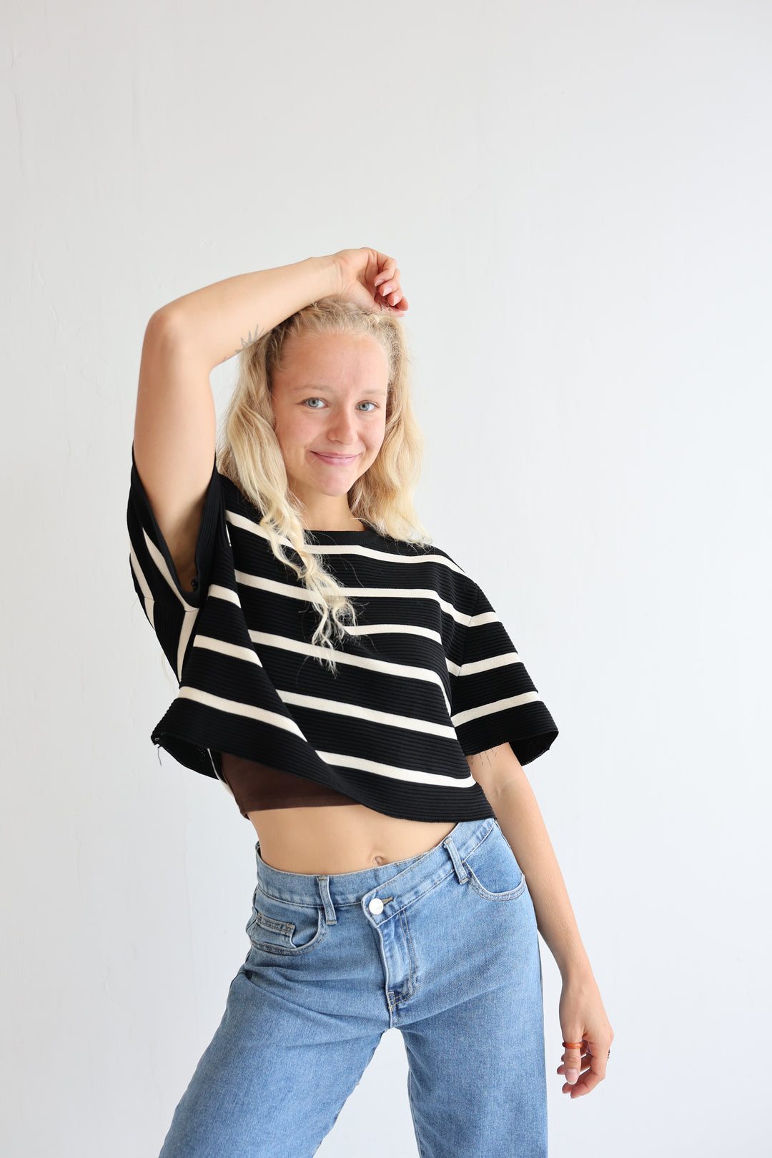 Cropped T-Shirt Sandy Stripes