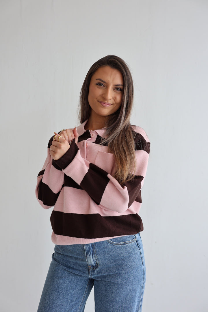 Polo Longsleeve Bold Stripes