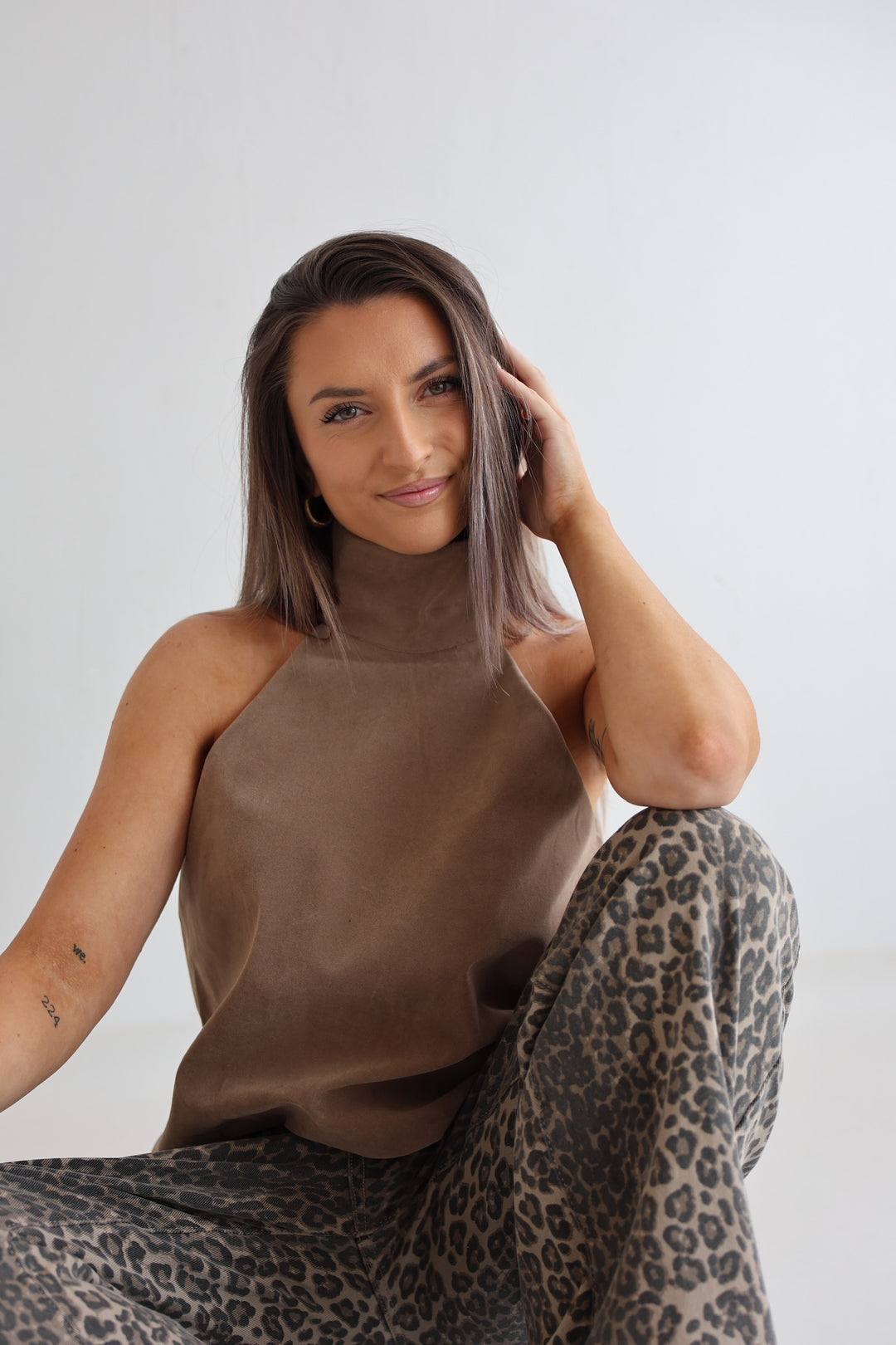 Neckholder-Top Velour Chic