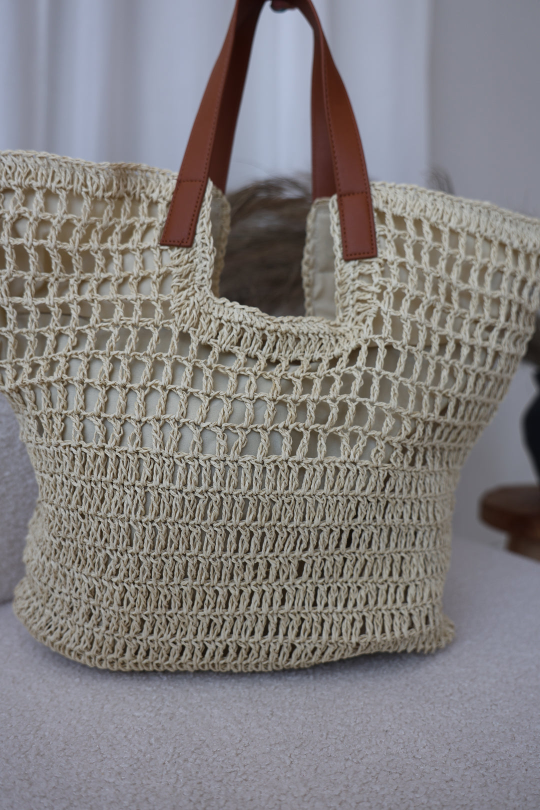 Große geflochtene Strandtasche Palm Beach