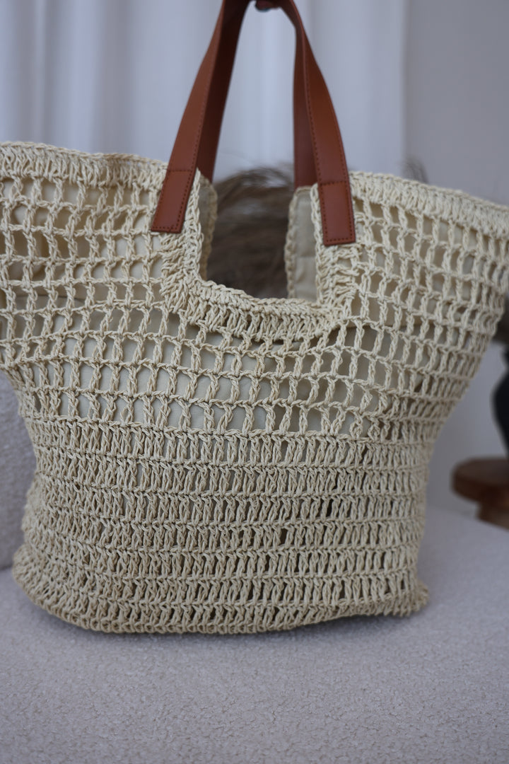 Große geflochtene Strandtasche Palm Beach