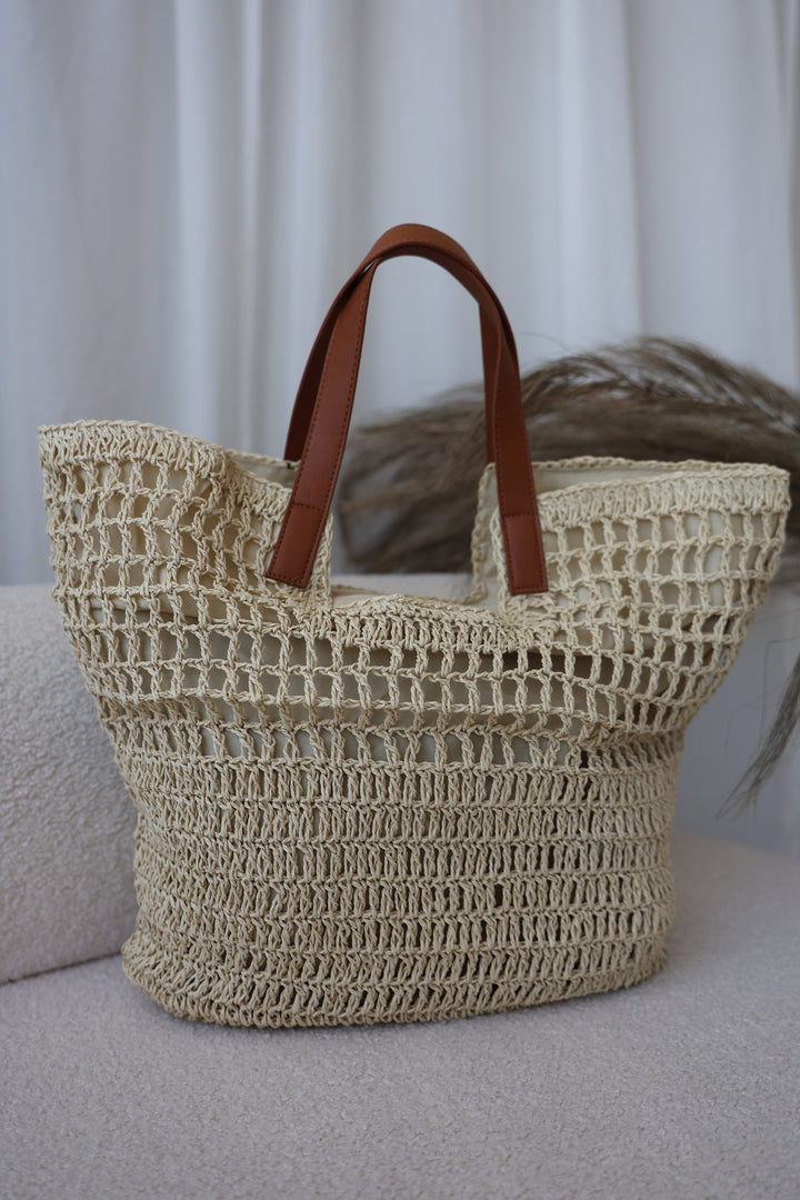 Große geflochtene Strandtasche Palm Beach