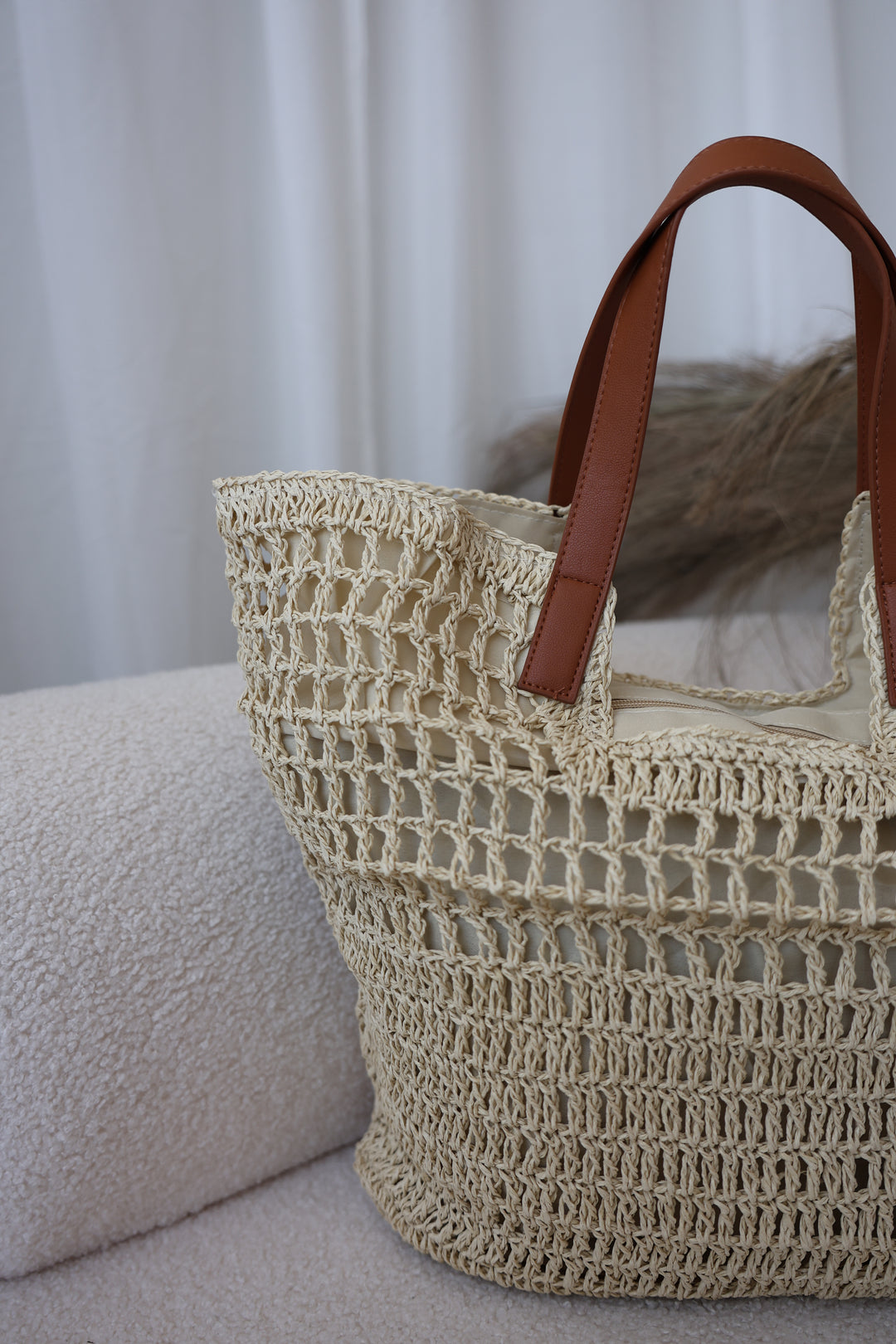 Große geflochtene Strandtasche Palm Beach