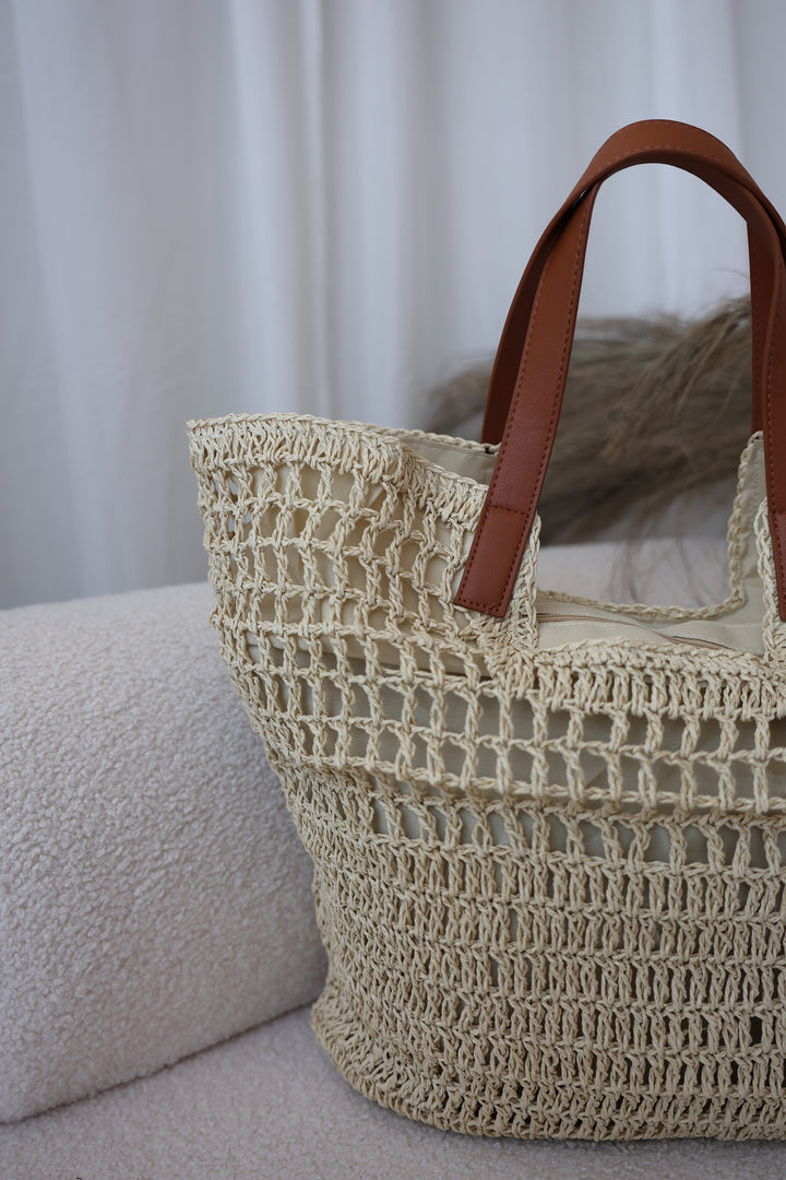 Große geflochtene Strandtasche Palm Beach