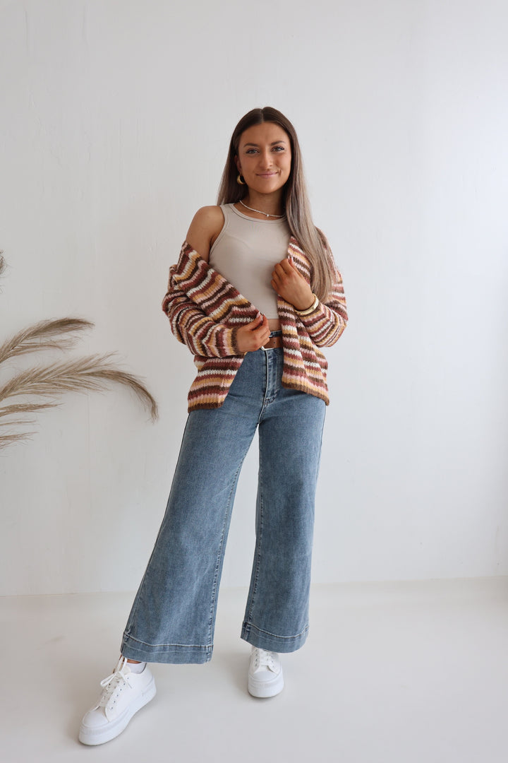 Gestreifter Strickcardigan Hannah