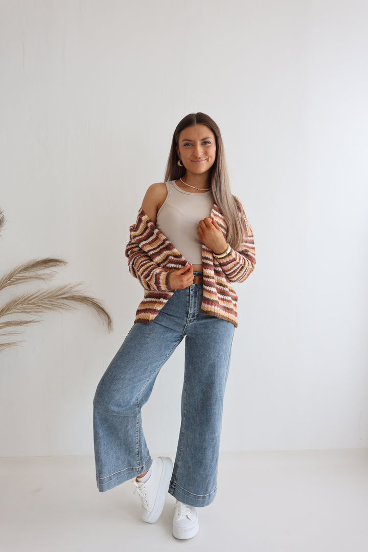 Short Wide Leg Jeans mit Gürtel Kendra