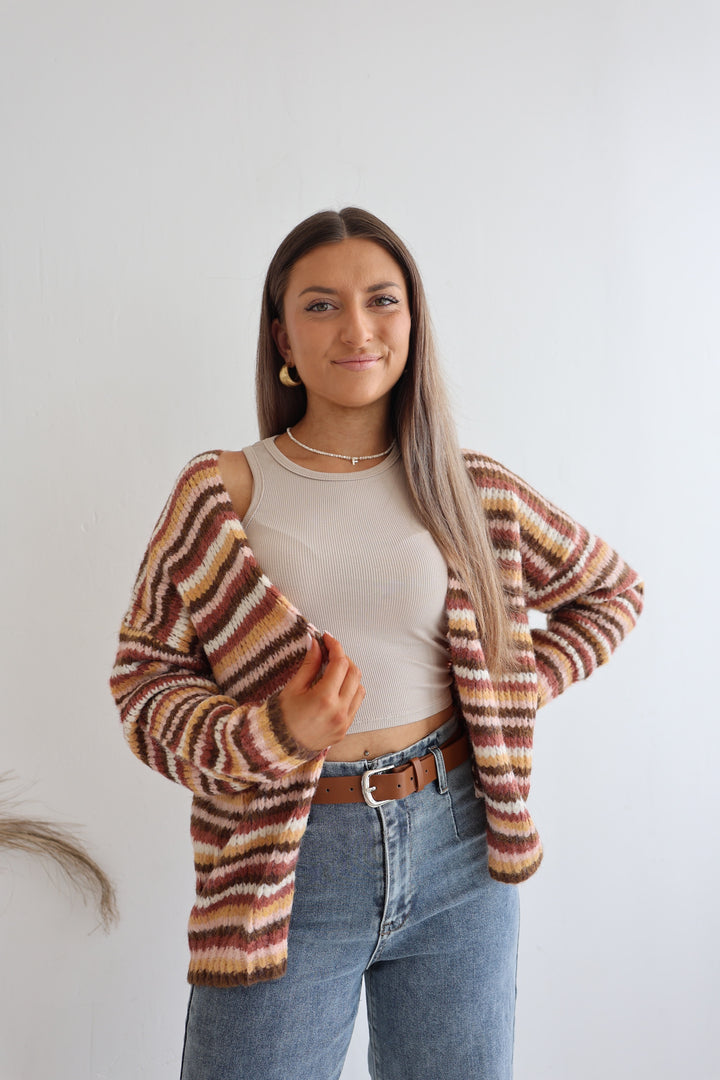 Gestreifter Strickcardigan Hannah