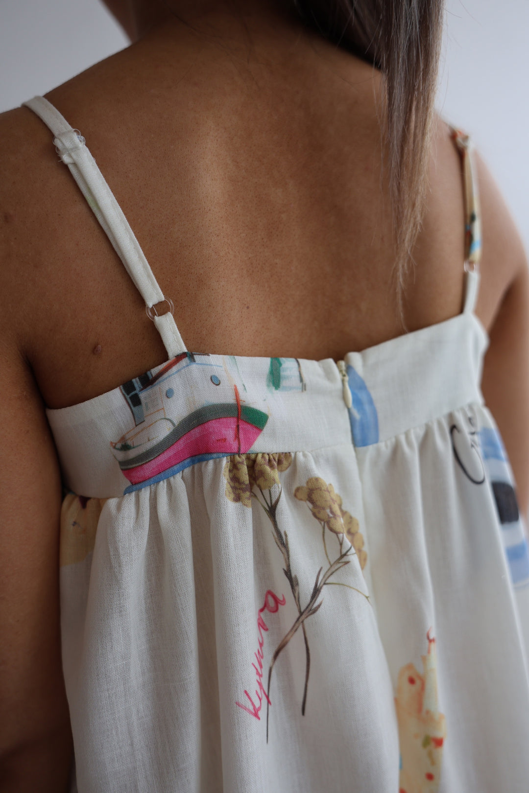 Langes Kleid mit Print Greece