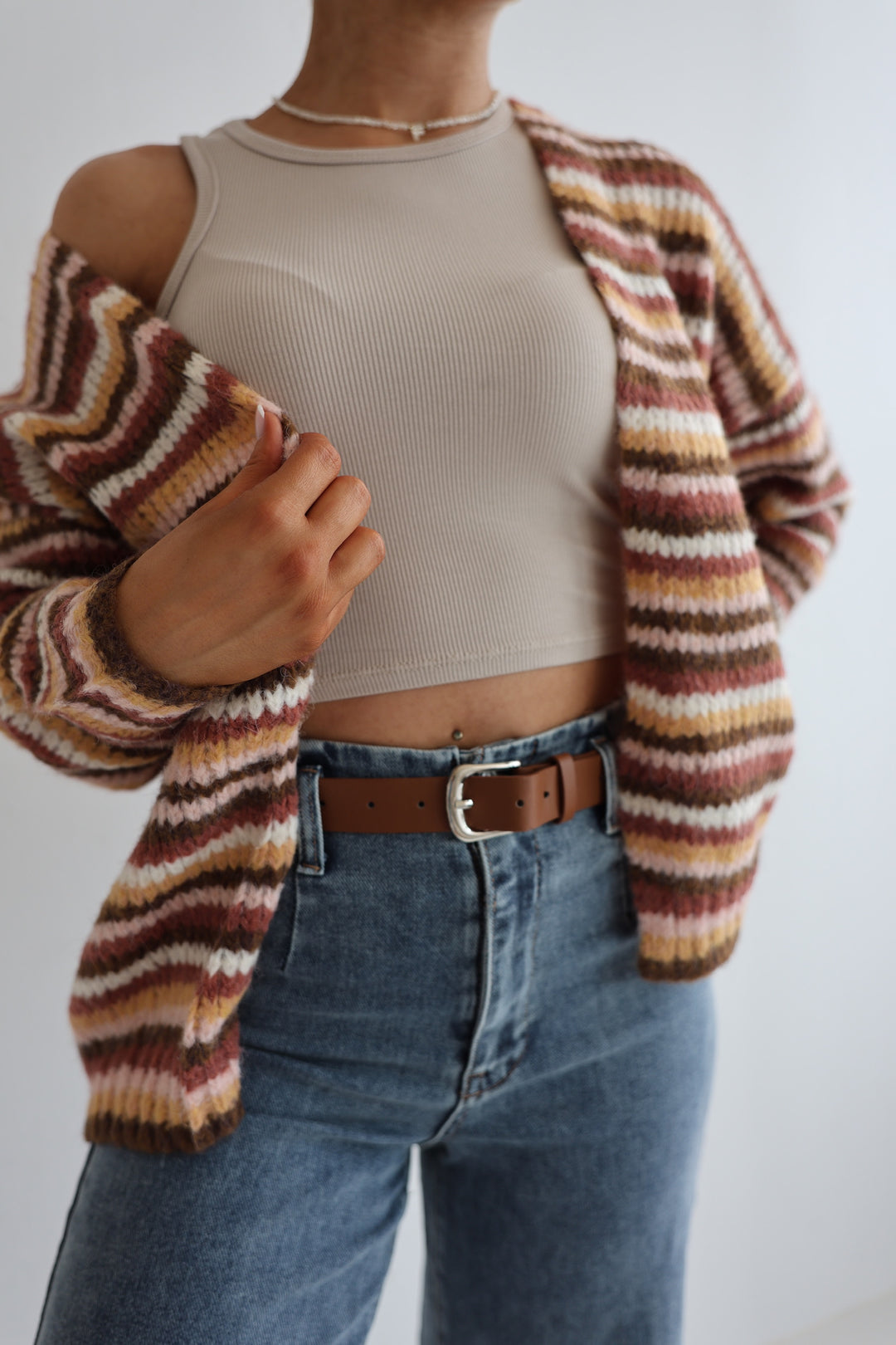 Gestreifter Strickcardigan Hannah