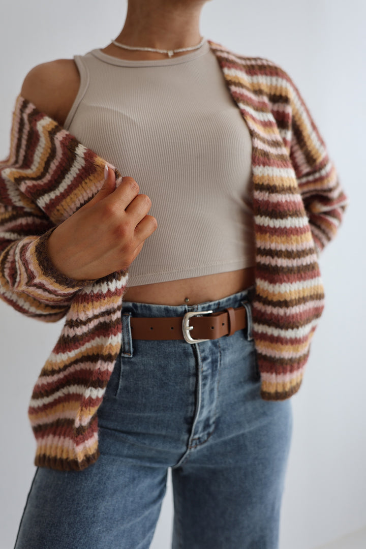 Gestreifter Strickcardigan Hannah