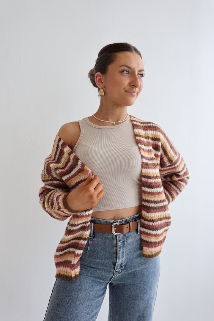 Gestreifter Strickcardigan Hannah
