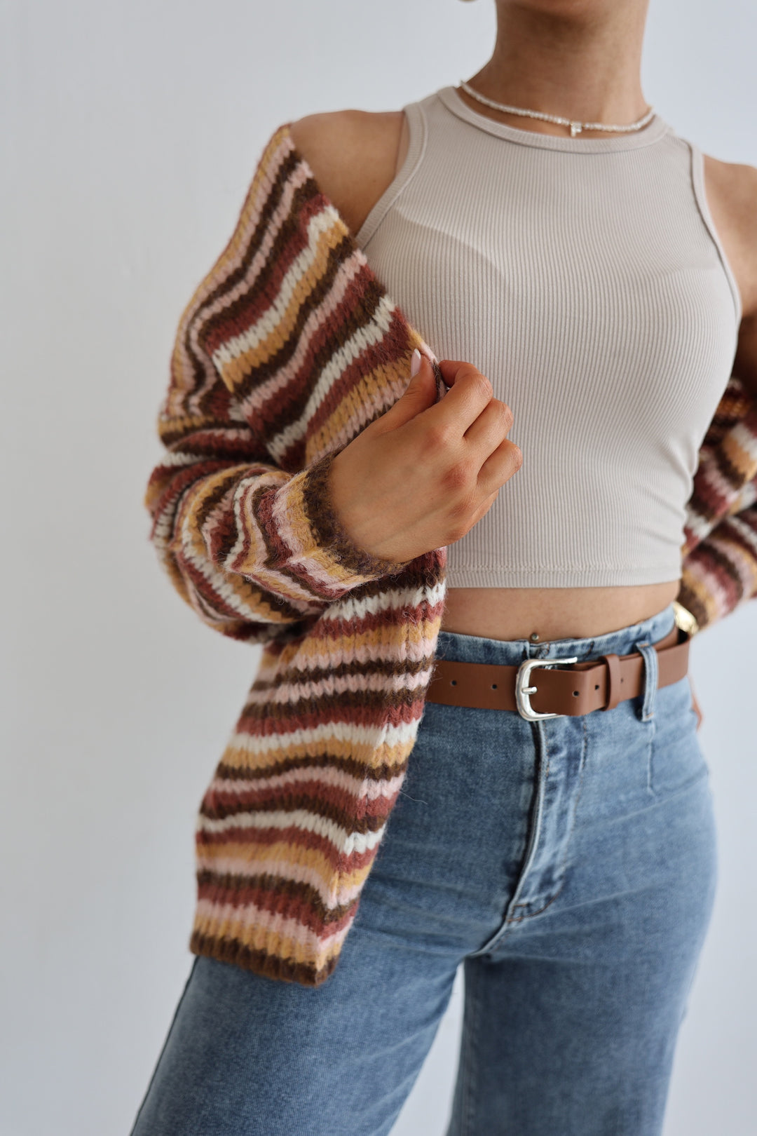 Gestreifter Strickcardigan Hannah