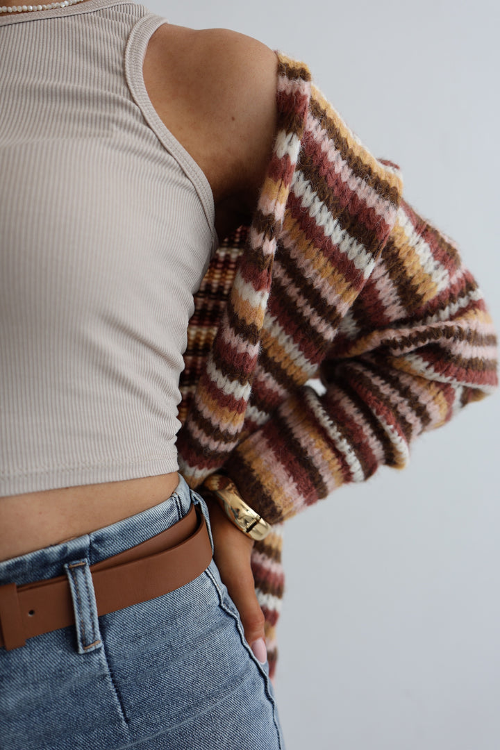 Gestreifter Strickcardigan Hannah