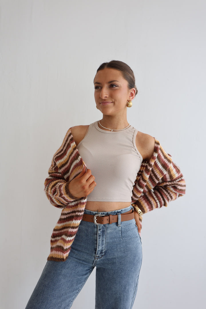 Gestreifter Strickcardigan Hannah