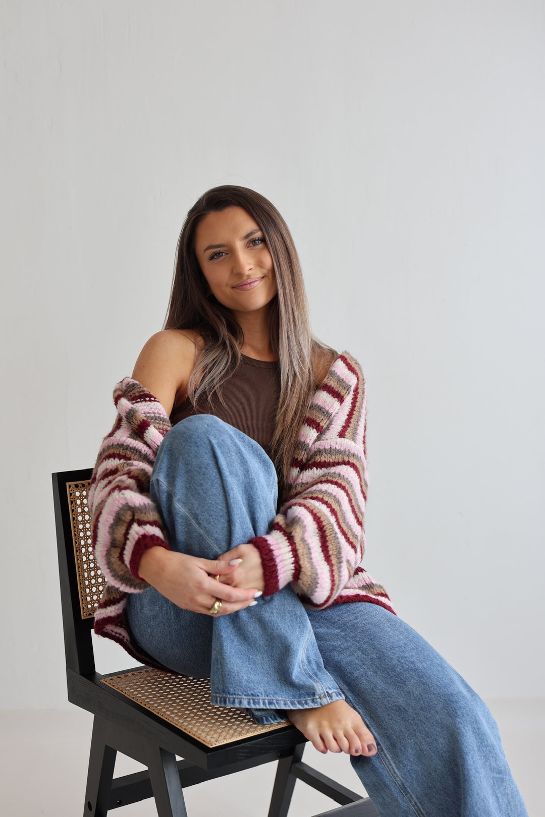 Gestreifter Oversize Cardigan Merle