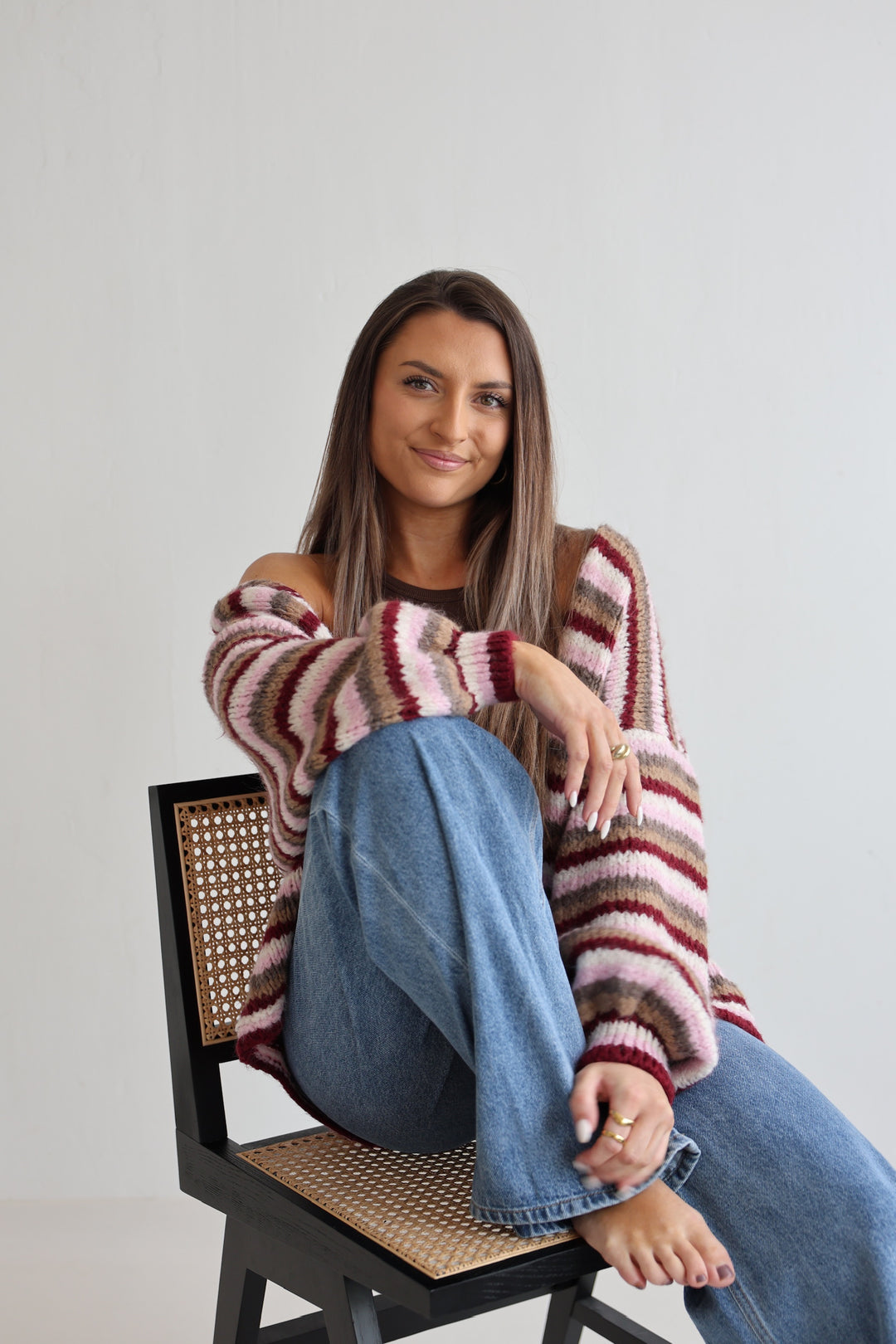 Gestreifter Oversize Cardigan Merle