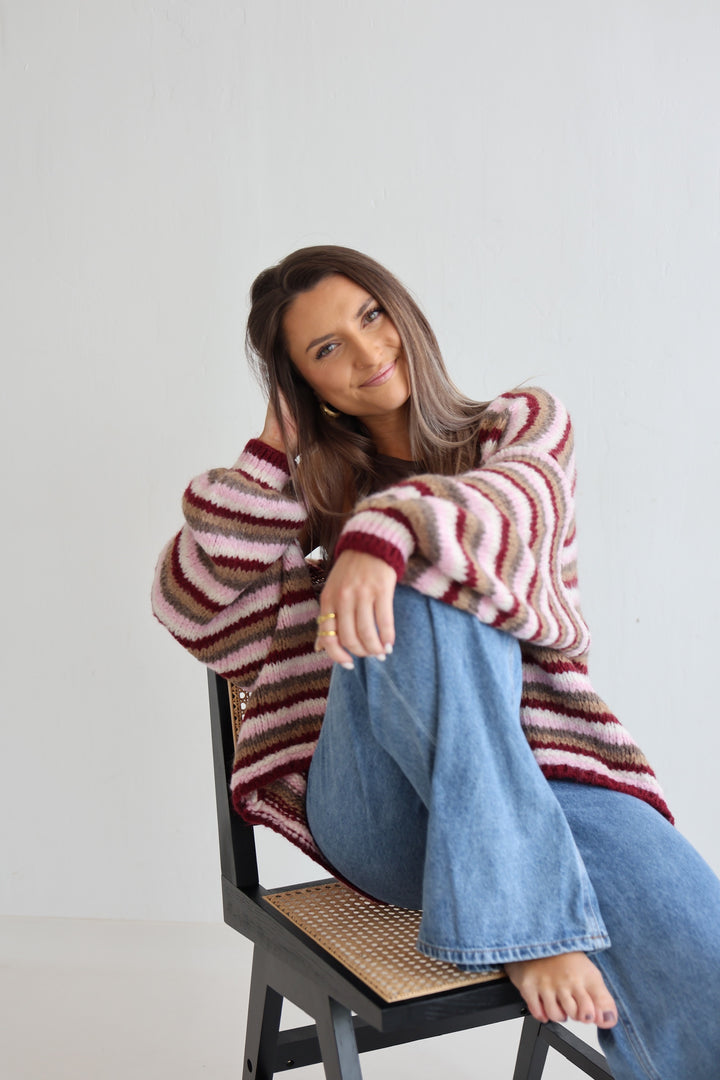 Gestreifter Oversize Cardigan Merle